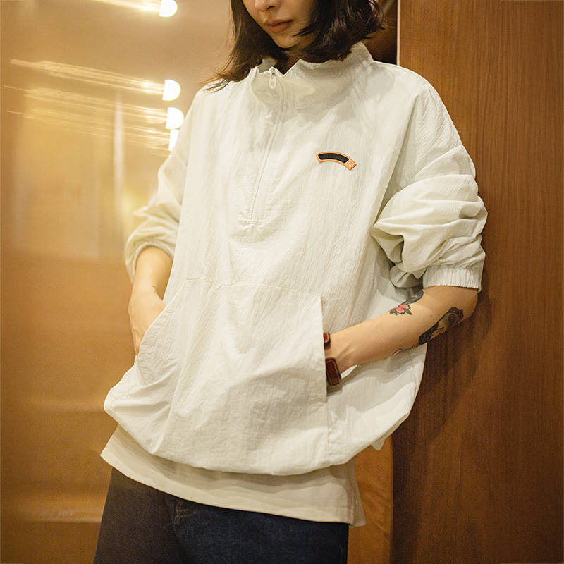 Vintage Zip Hoodie - Maden Dames Vintage Half-Zip Stand Kraag