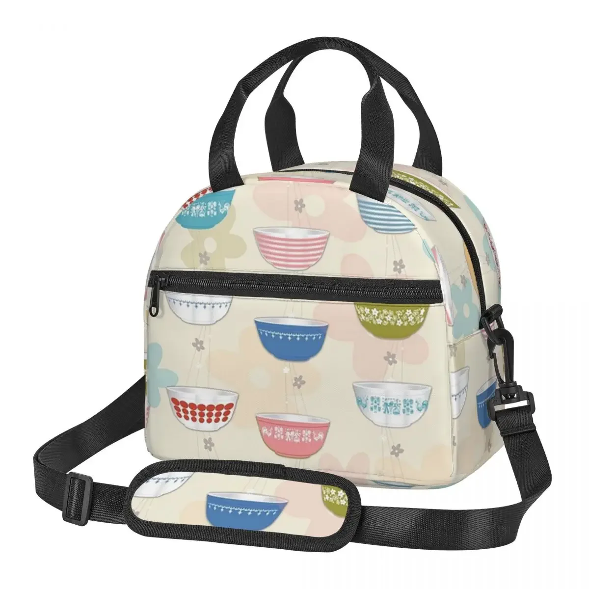 Vintage Collectible Lunch Boxes - Vintage Pyrex Bowls Collection geïsoleerde lunchtas