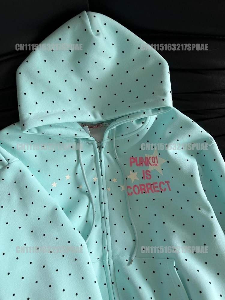 Amerikaanse Stijl Polka Dot St - Vintage Zip Hoodie recensie en prijs