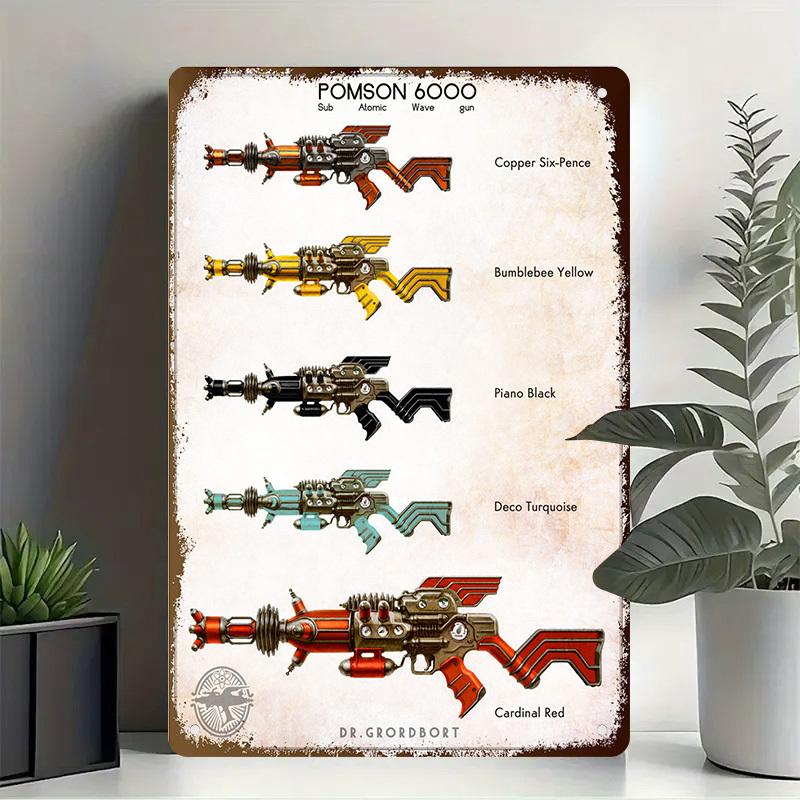 Pomson 6000 Retro Metalen Bord - Vintage Collectible Guns recensie en prijs