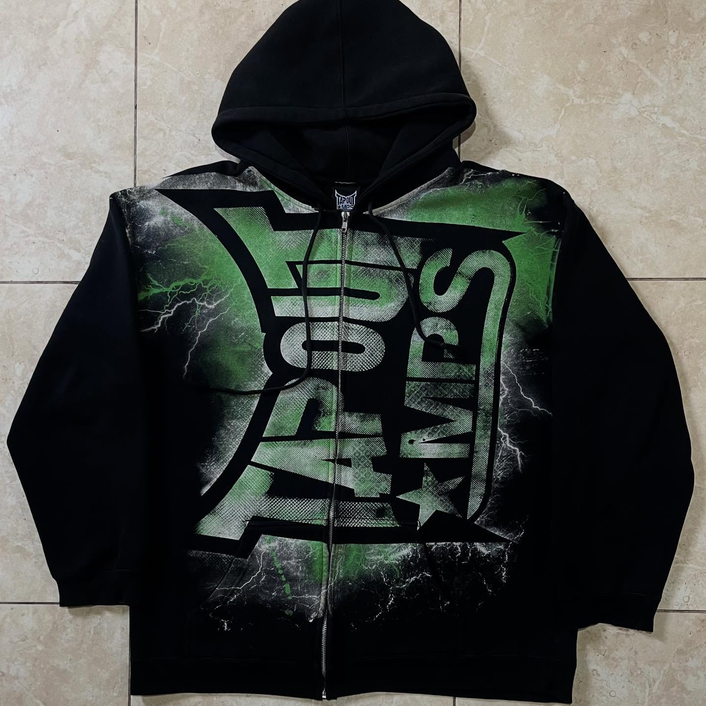Vintage Groene Tapout Print Ri - Vintage Zip Hoodie recensie en prijs