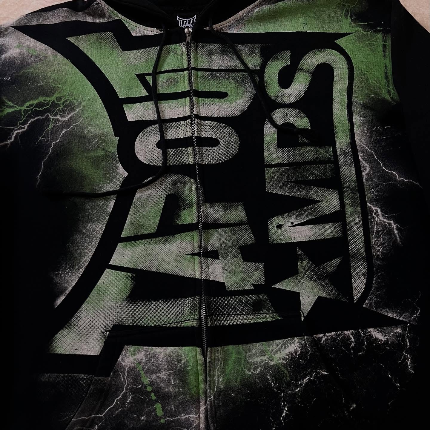 Vintage Groene Tapout Print Ri - Vintage Zip Hoodie recensie en prijs