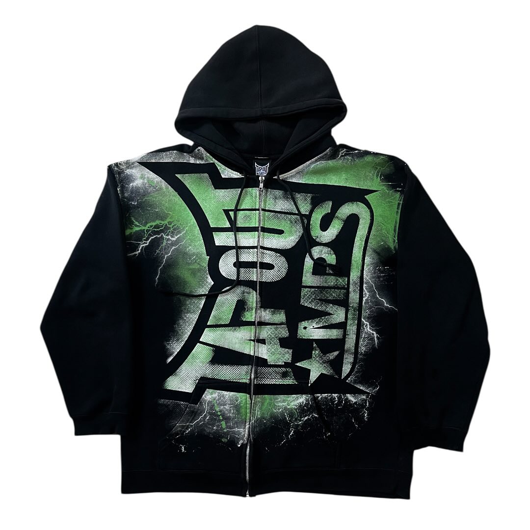 Vintage Groene Tapout Print Ri - Vintage Zip Hoodie recensie en prijs