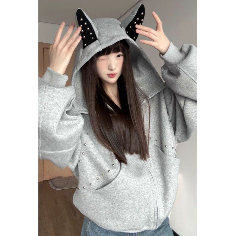 Y2K Vintage Leuke Duivelsoor Z - Vintage Zip Hoodie recensie en prijs