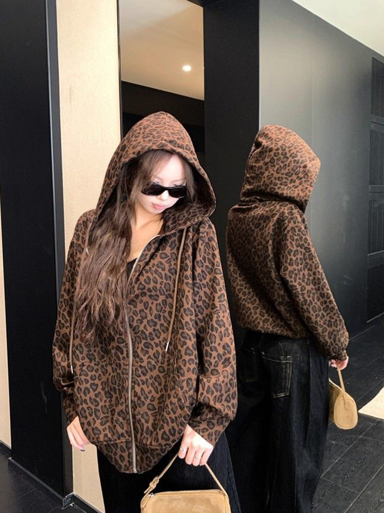 Vrouwen Y2K Luipaard Hoodies S - Vintage Zip Hoodie recensie en prijs