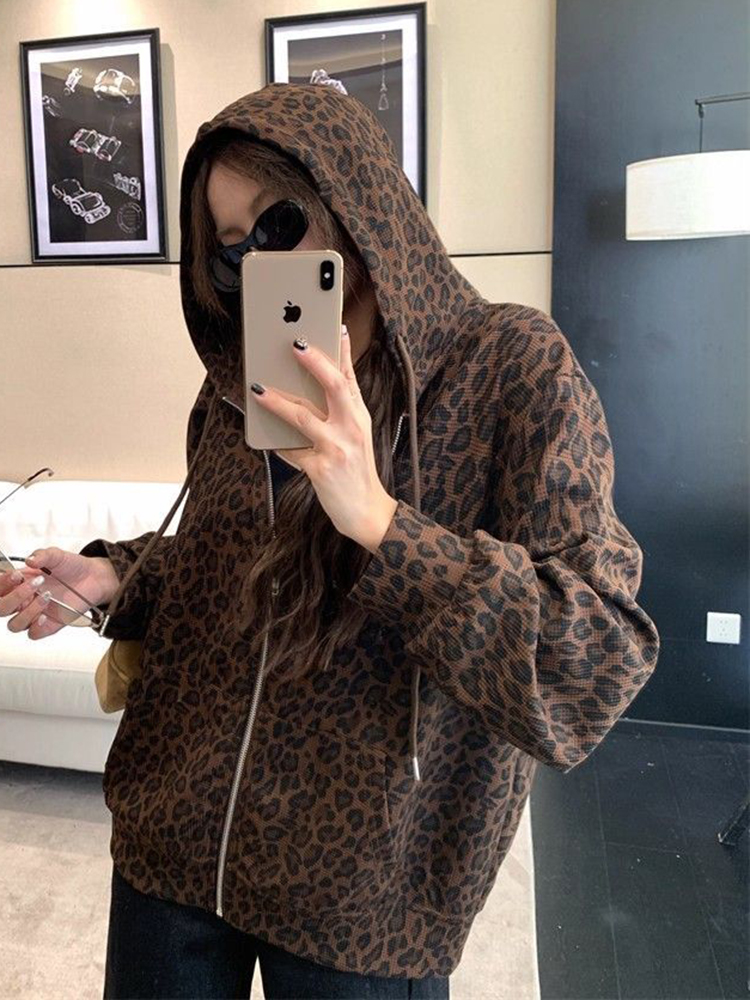 Vrouwen Y2K Luipaard Hoodies S - Vintage Zip Hoodie recensie en prijs