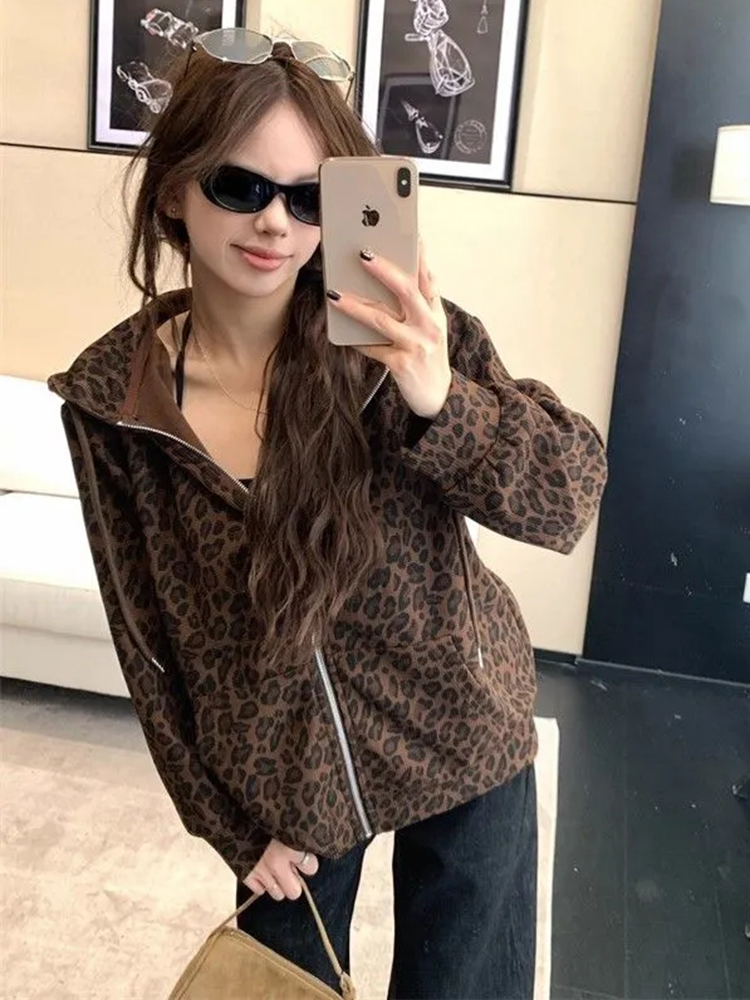 Vrouwen Y2K Luipaard Hoodies S - Vintage Zip Hoodie recensie en prijs